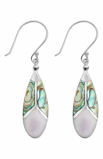 Abalone & Shell Teardrop Drop Earrings