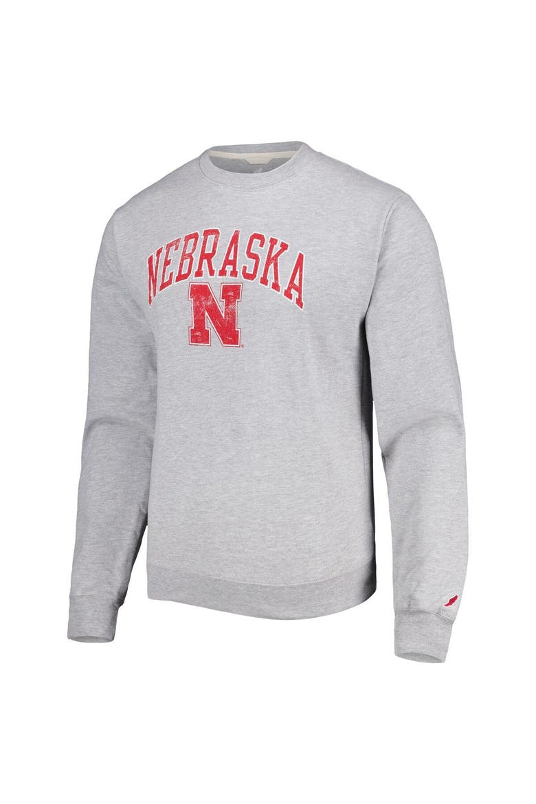 Men's League Collegiate Wear Gray Nebraska Huskers 1965 Arch Essential Lightweight Pullover Sweatshirt, Alternate, color, Gray