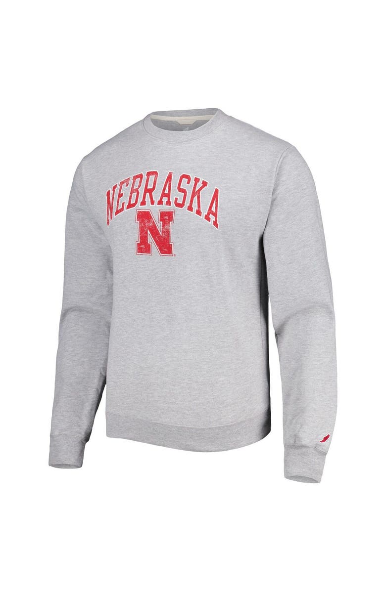 LEAGUE COLLEGIATE WEAR Men's League Collegiate Wear Gray Nebraska Huskers 1965 Arch Essential Lightweight Pullover Sweatshirt, Alternate, color, Gray