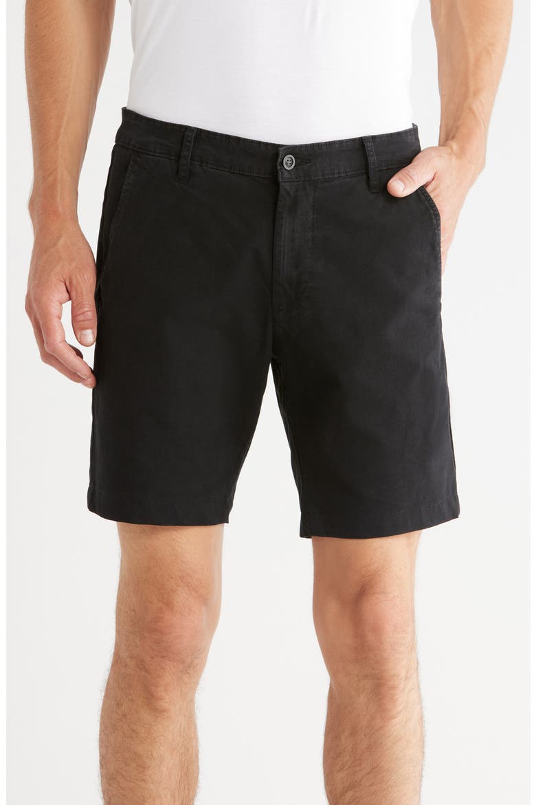 Lux Flat Front Chino Shorts, Main, color, SULFUR TRUE BLACK