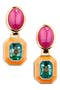 Eagle's Head Faux Stone & Enamel Drop Earrings