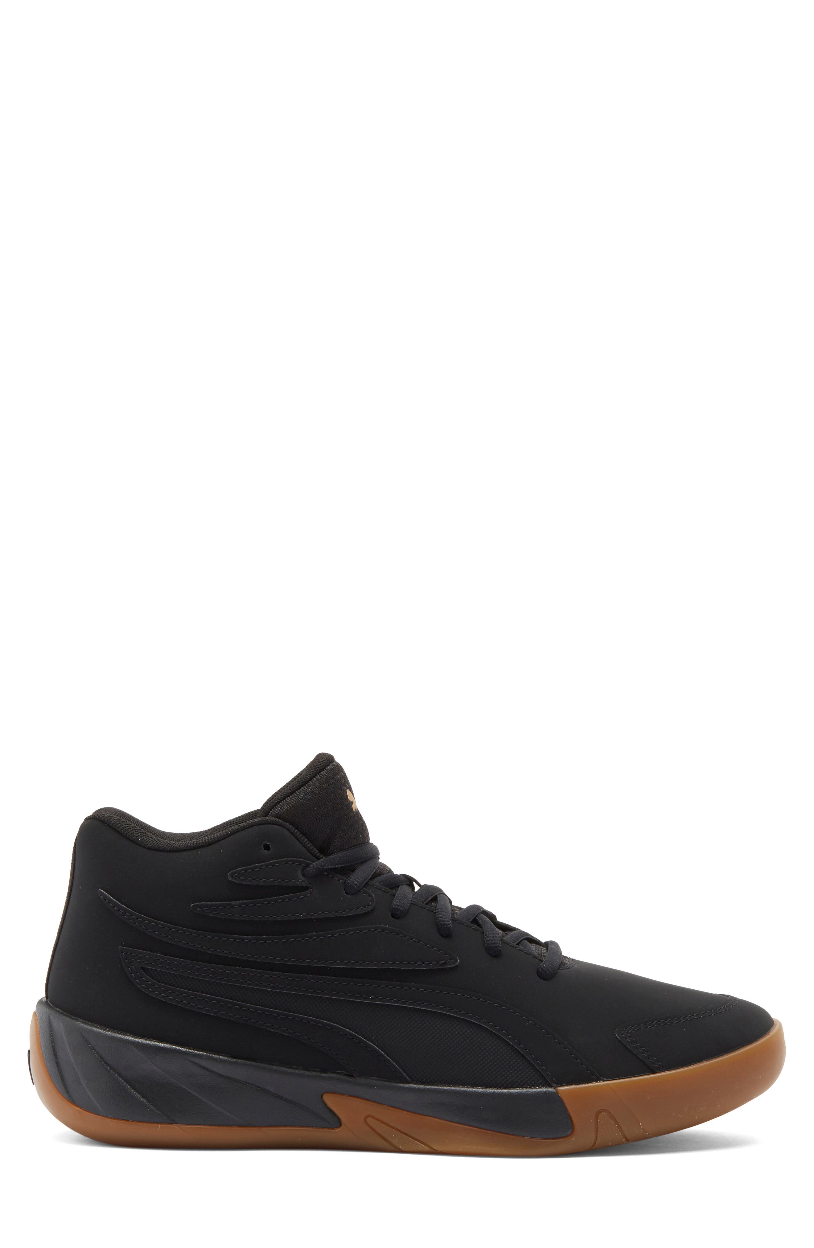 PUMA Court Pro High Top Sneaker, Alternate, color, Puma Black/ Archive Gold