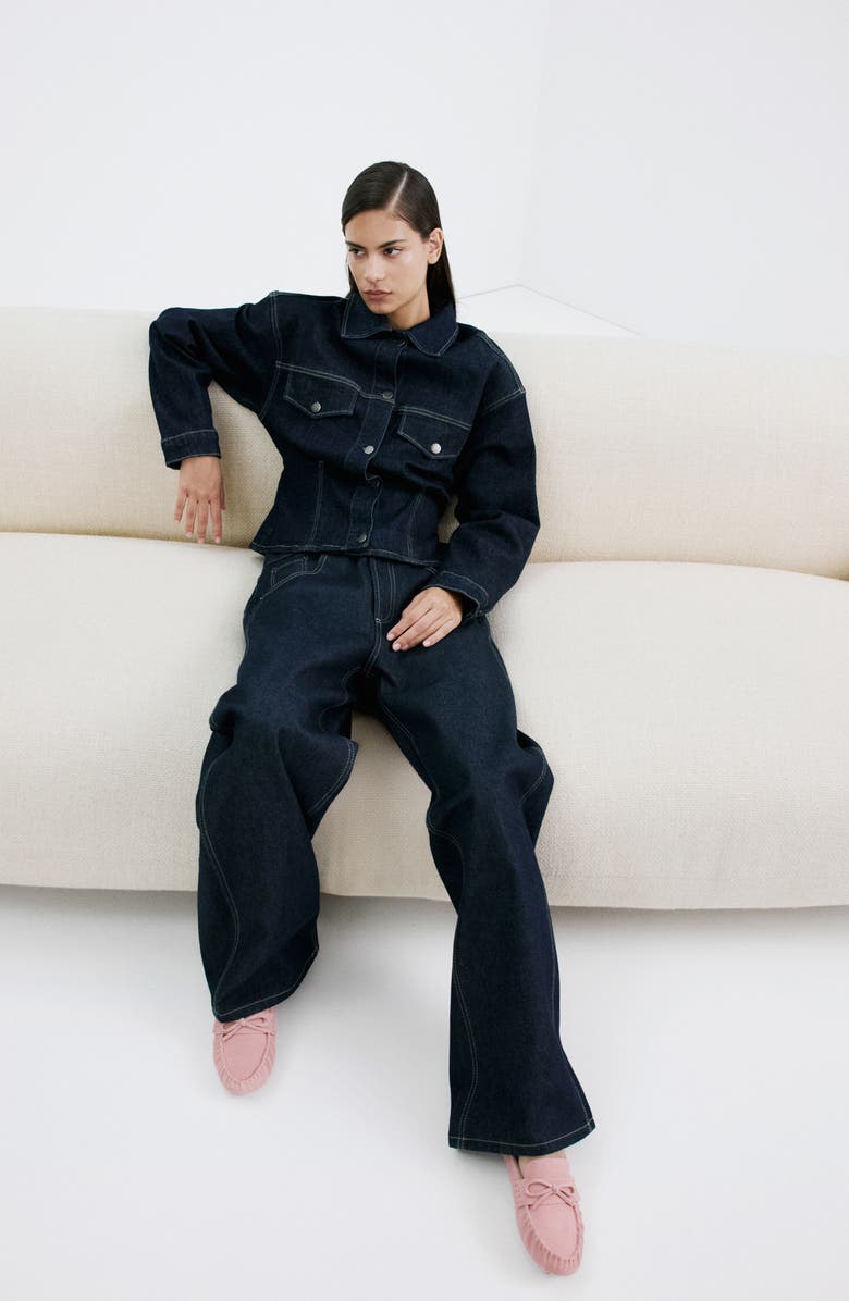 MANGO Moc Toe Loafer, Alternate, color, Pink