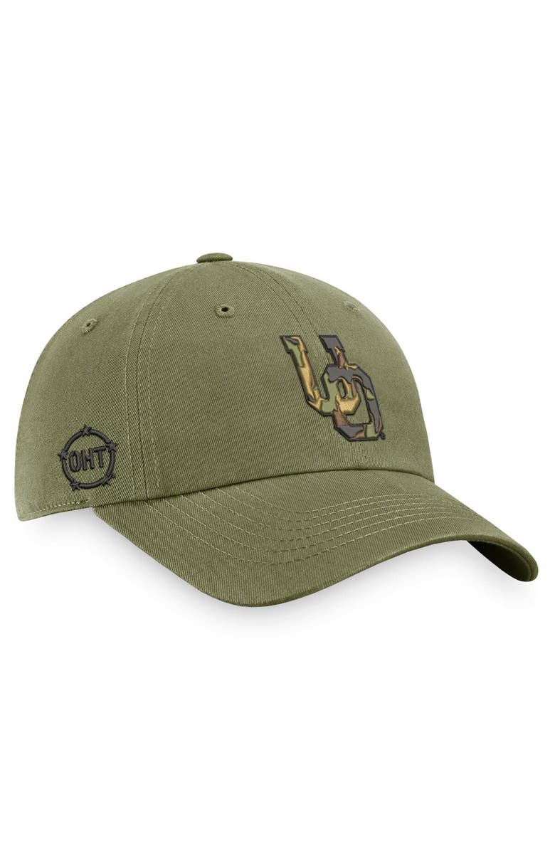TOP OF THE WORLD Men's Top of the World Olive Oregon Ducks OHT Military Appreciation Unit Adjustable Hat, Alternate, color, 