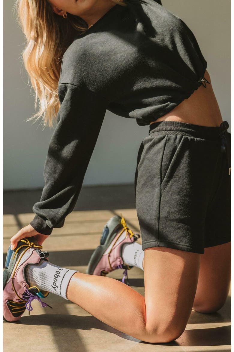Rebody Biker Sweatshorts, Alternate, color, Metropolis Black/Slate