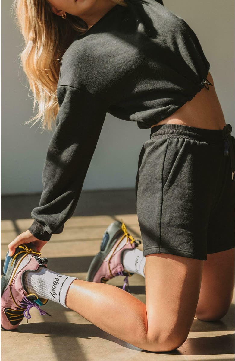 Rebody Active Rebody Biker Sweatshorts, Alternate, color, Metropolis Black/Slate