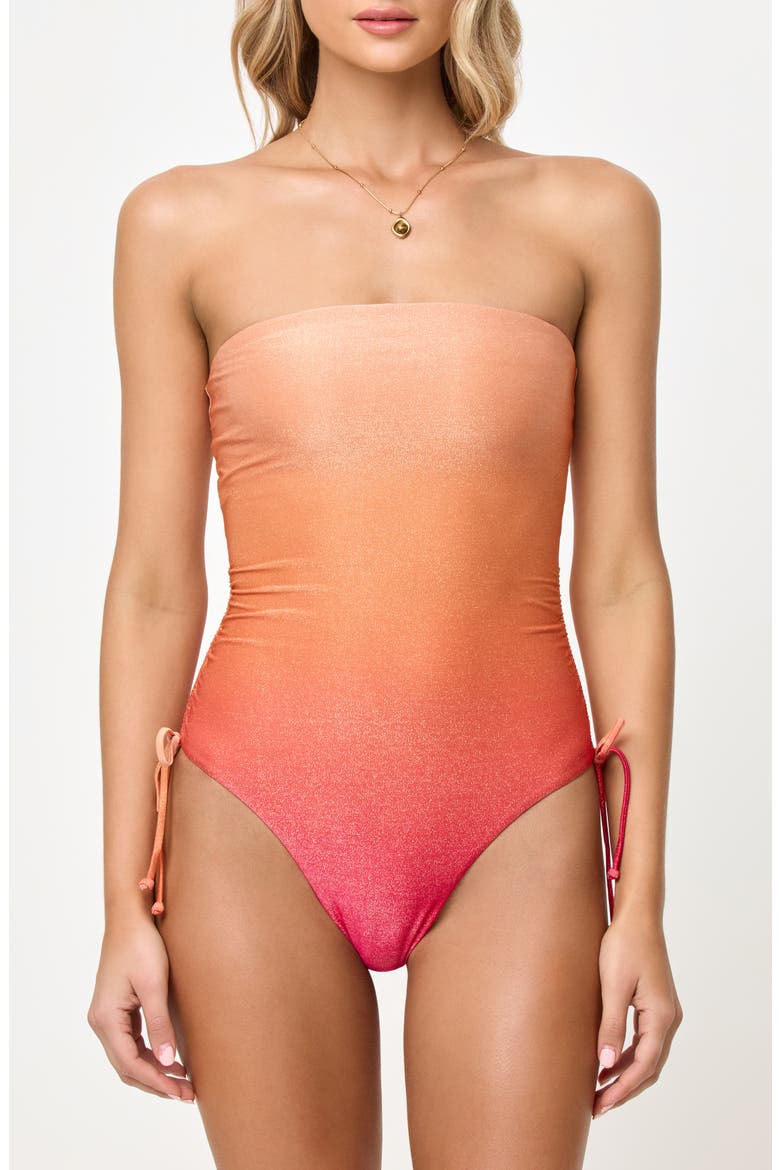 Elise Ruched Rib One-Piece Swimsuit, Main, color, OCASO