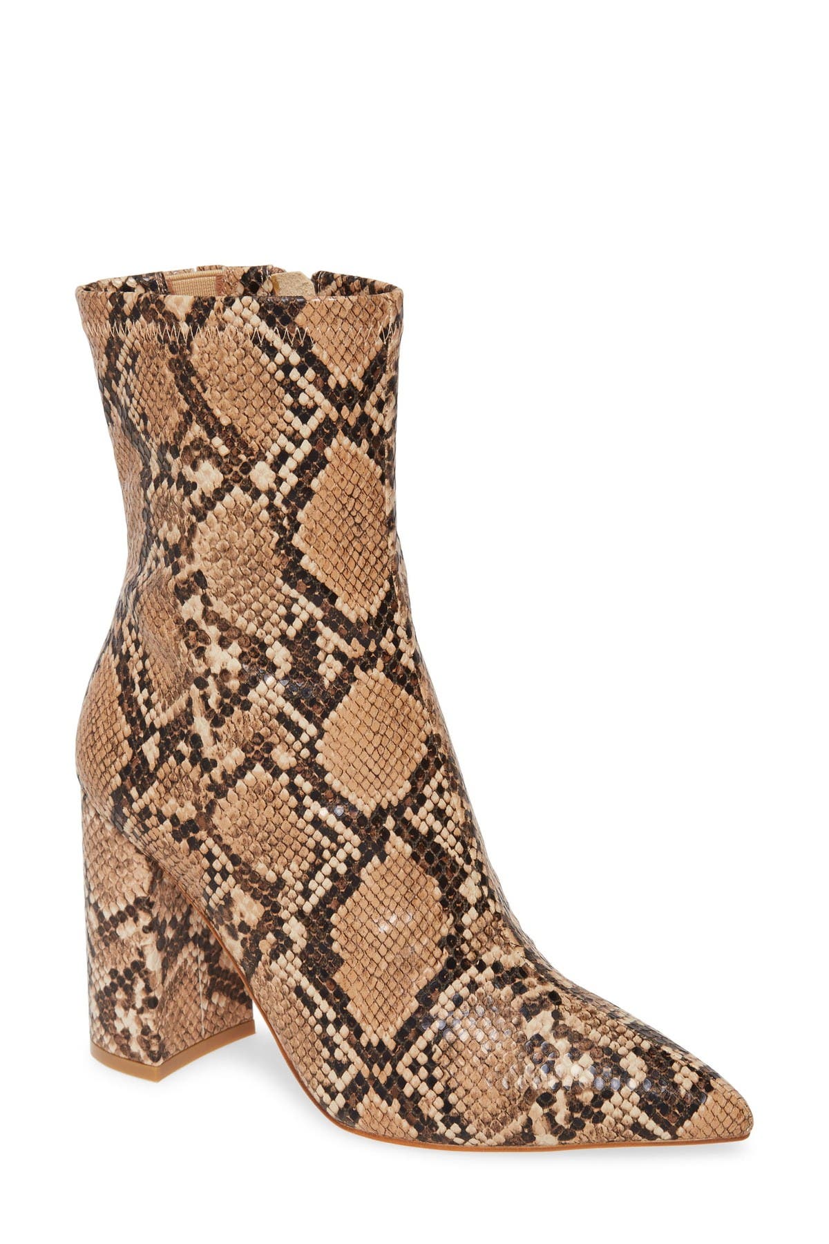 Siren Pointed Toe Bootie, Main, color, BEIGE SNAKE PRINT