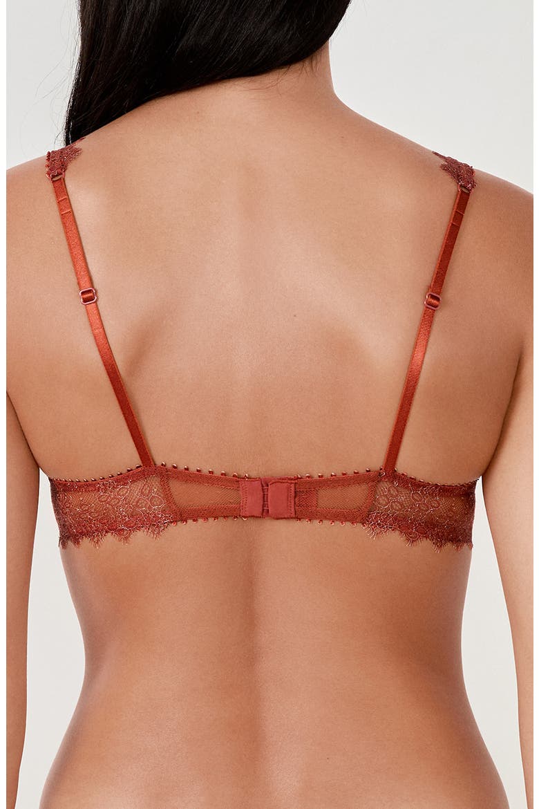 Allusion Metallic Underwire Bra, Alternate, color, BROWN