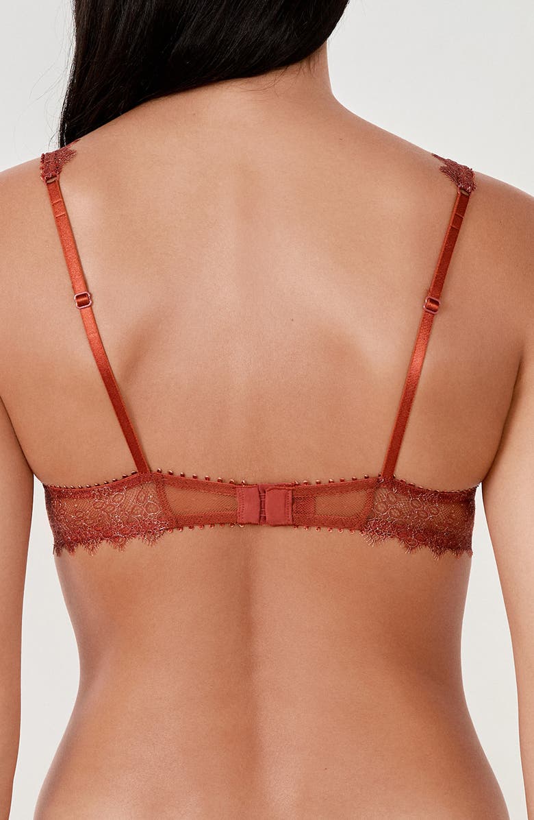 Etam Allusion Metallic Underwire Bra, Alternate, color, Brown