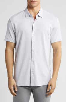 Robert Barakett Campbell Knit Short Sleeve Button-Up Shirt