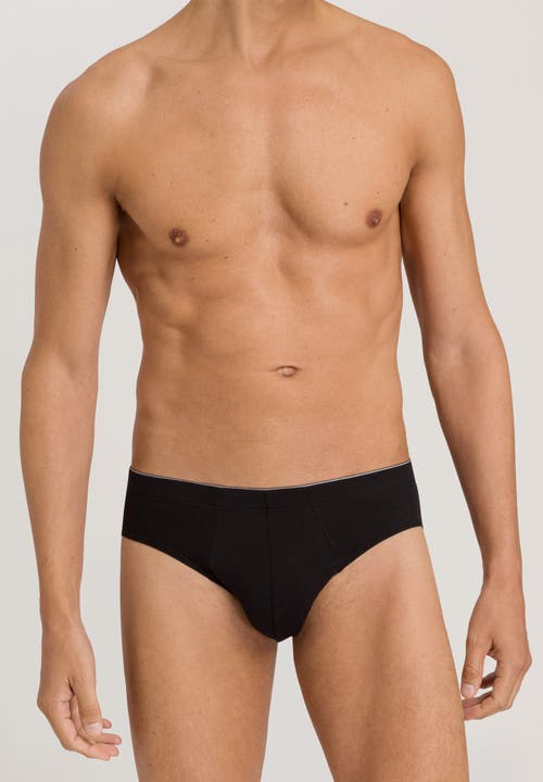 Hanro Stretch Cotton Essentials Briefs In Black