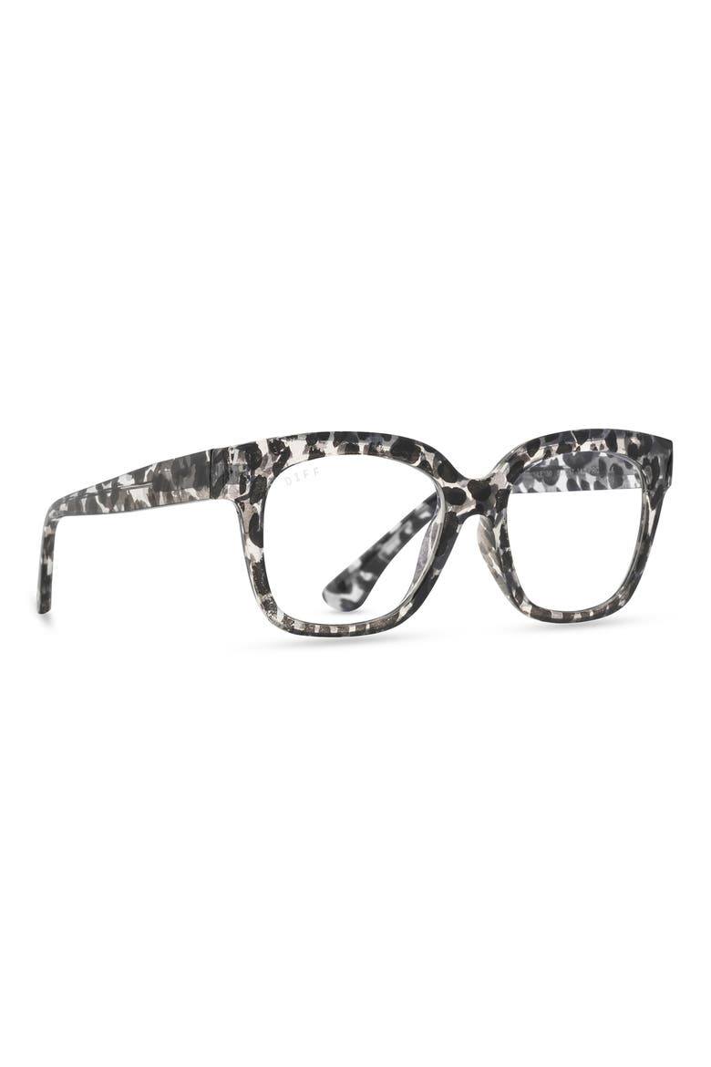 Ava 50mm Small Blue Light Blocking Reading Glasses, Alternate, color, CLEAR LEOPARD