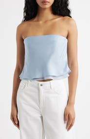 MANGO Azur Strapless Crop Top