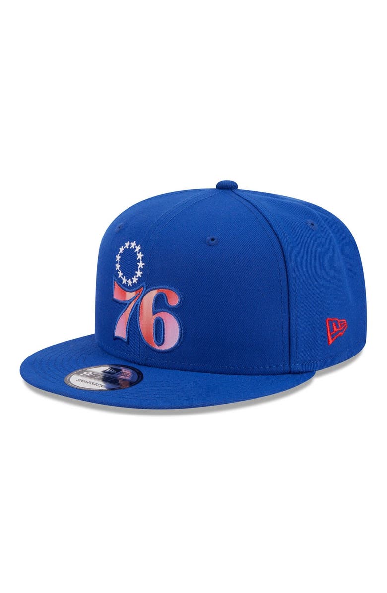 New Era Men's New Era Royal Philadelphia 76ers Gradient Undervisor 9FIFTY Snapback Hat, Alternate, color, Royal