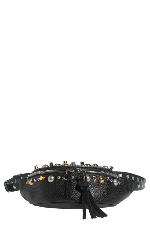 Valentino Garavani Nellcôte Grainy Leather Belt Bag In Black
