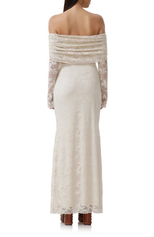 AFRM AFRM THELMA OFF THE SHOULDER LONG SLEEVE LACE MAXI DRESS