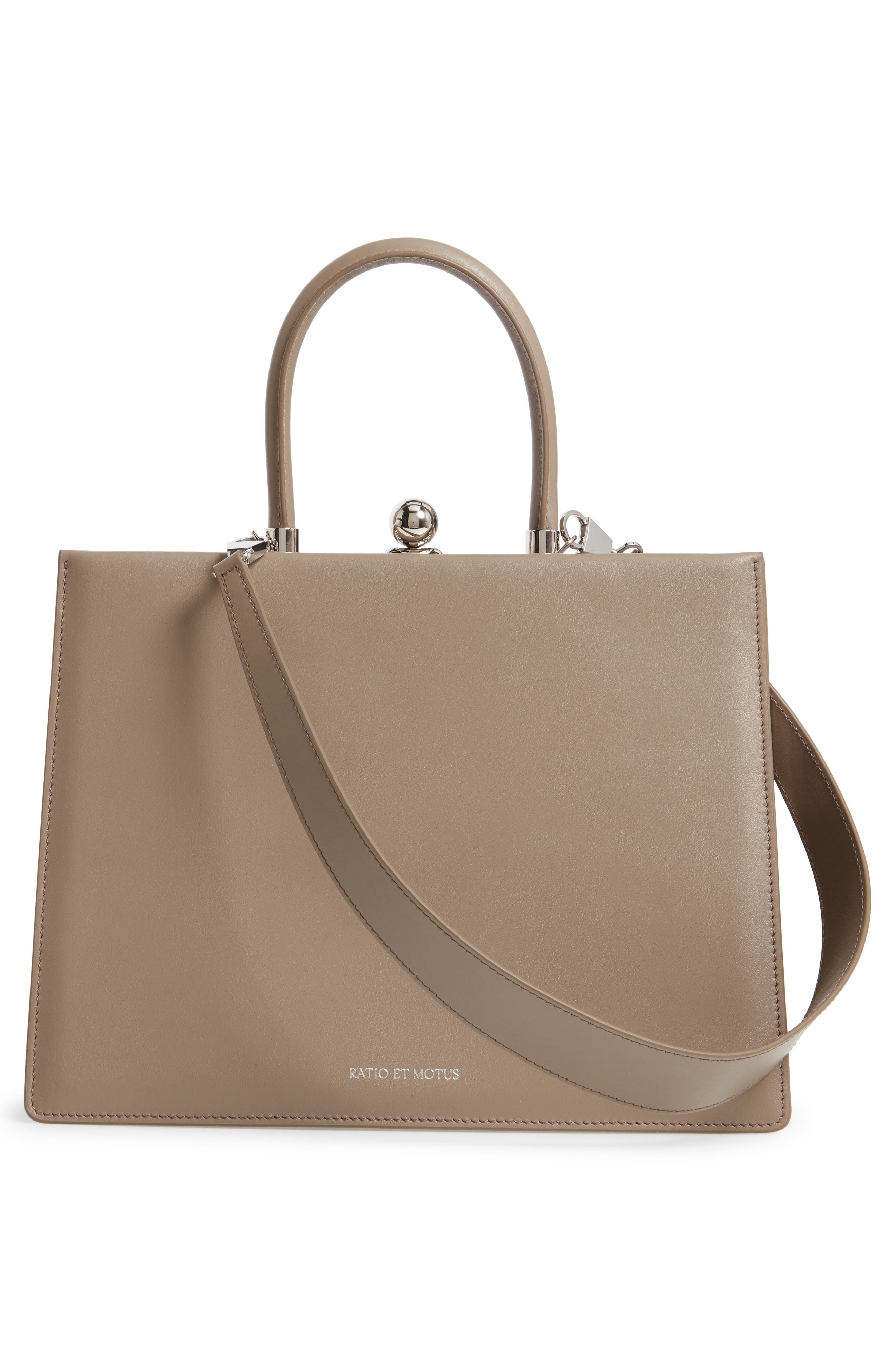 Ratio et Motus Twin Frame Leather Satchel, Alternate, color, 