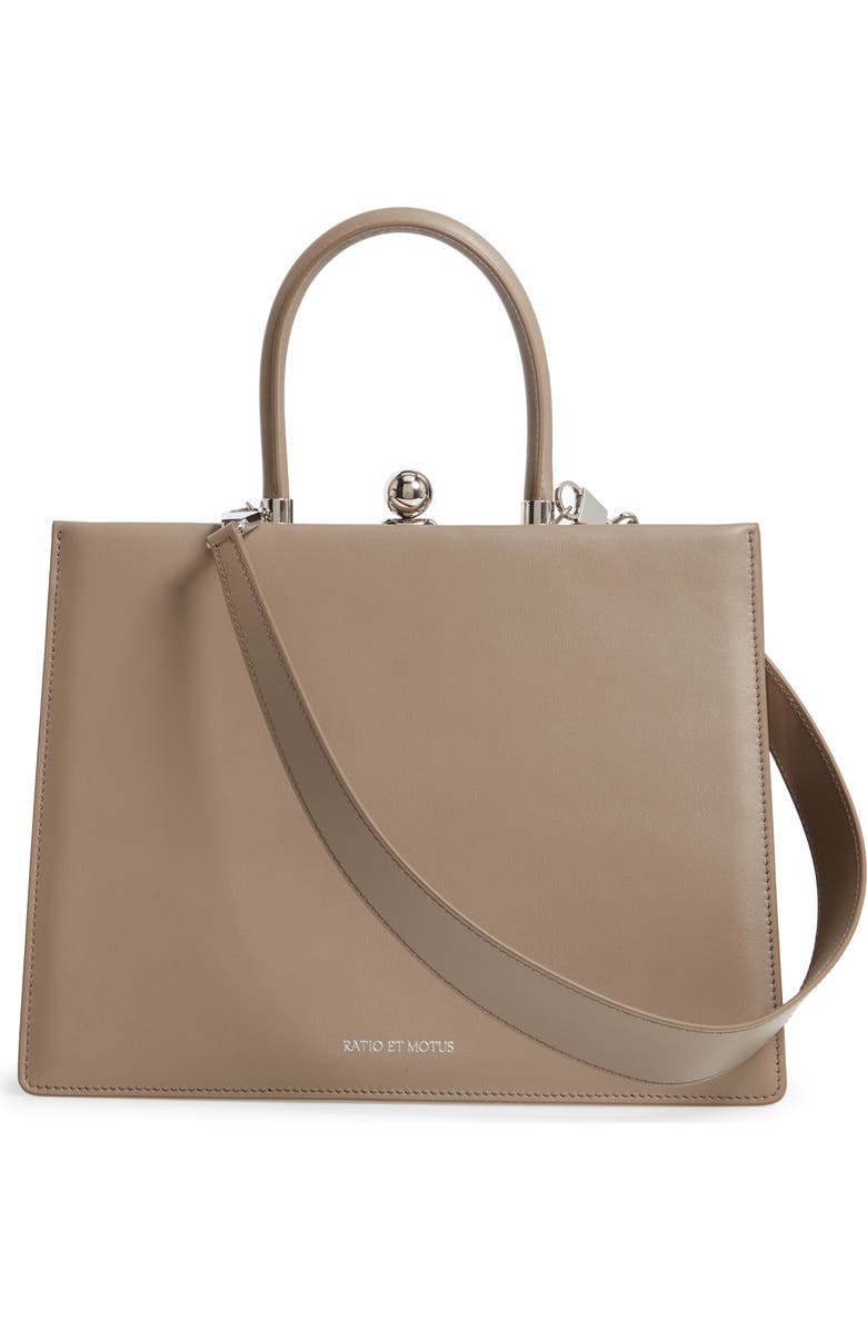 Ratio et Motus Twin Frame Leather Satchel, Alternate, color,