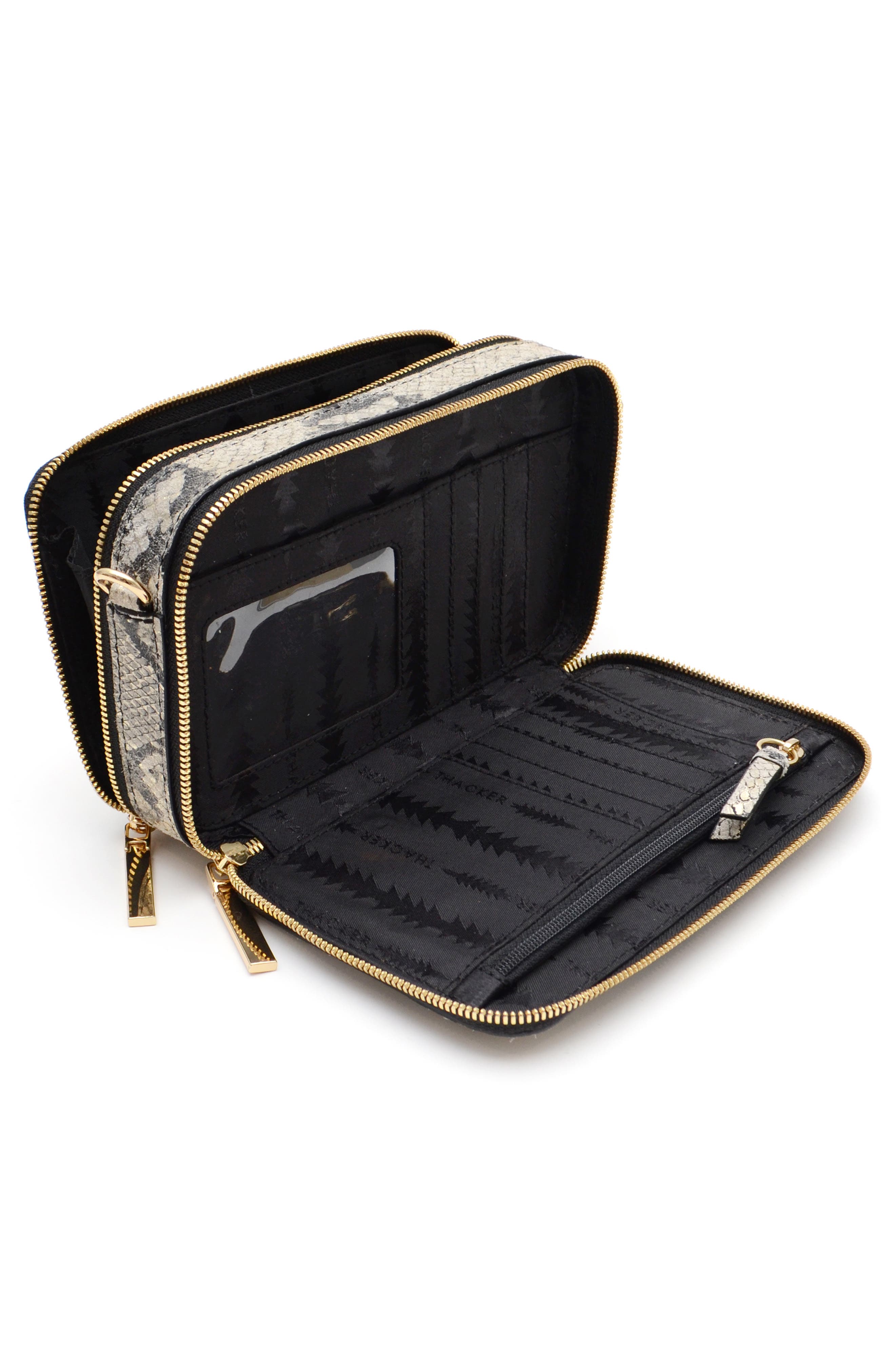 Thacker Ronnie Snakeskin Embossed Leather Crossbody Bag, Alternate, color, 