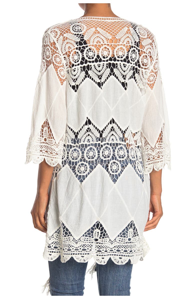 Forgotten Grace Embroidered Tie Front Duster, Alternate, color, 