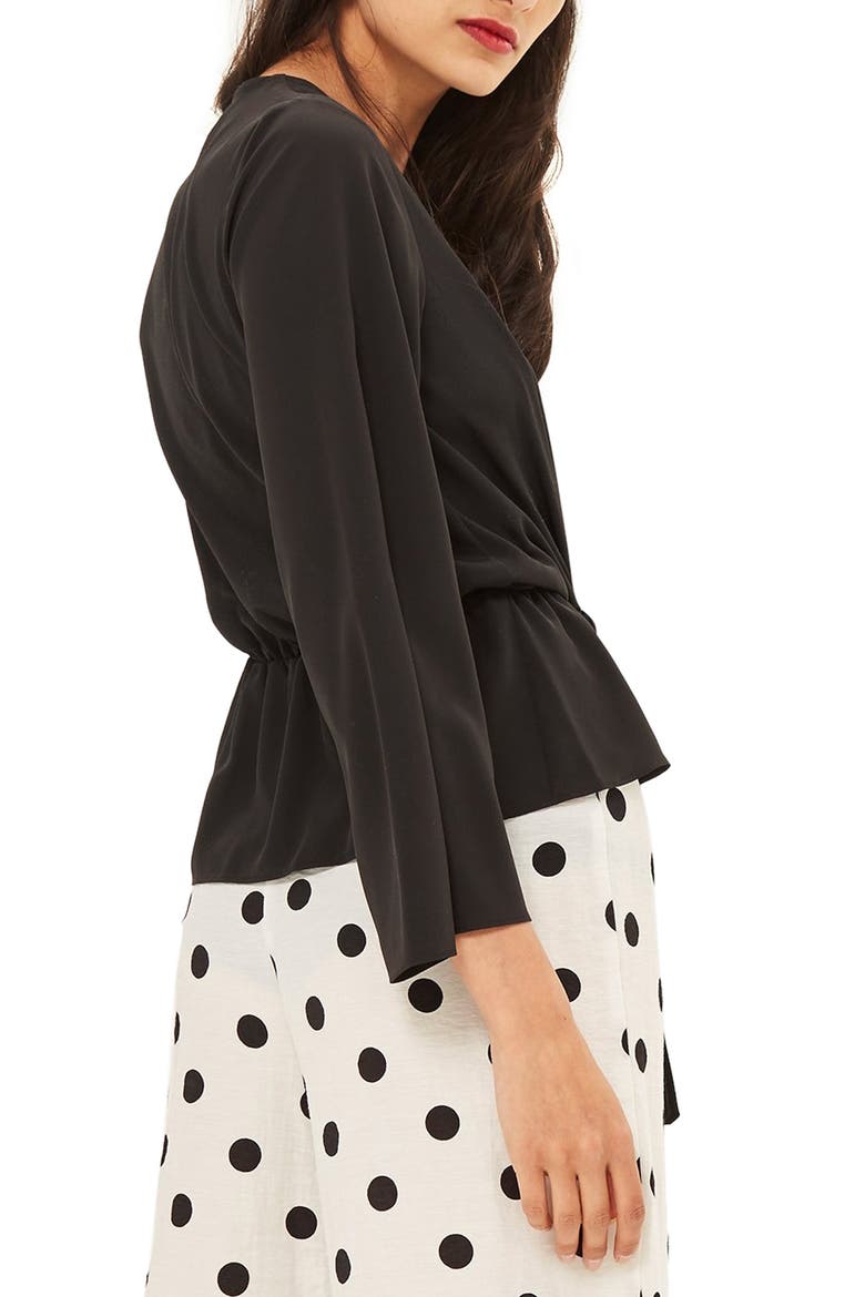Tiffany Asymmetrical Blouse, Alternate, color, BLACK