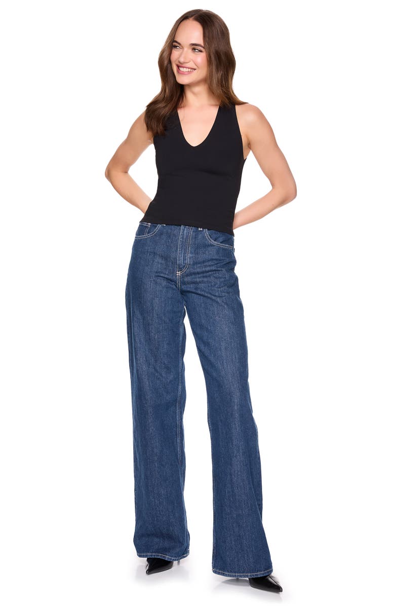 Susana Monaco V-Neck Tank, Alternate, color, Black