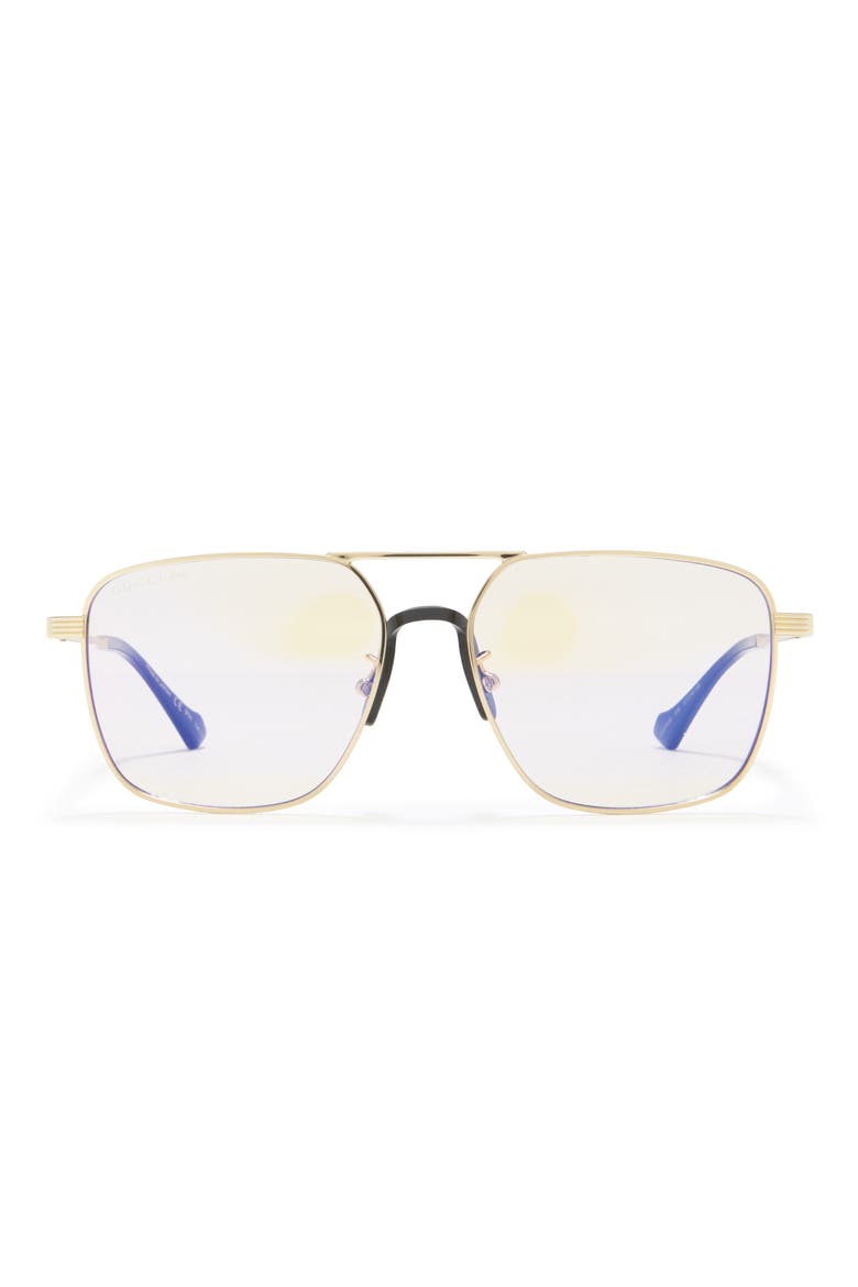 57mm Aviator Sunglasses, Main, color, GOLD GOLD YELLOW