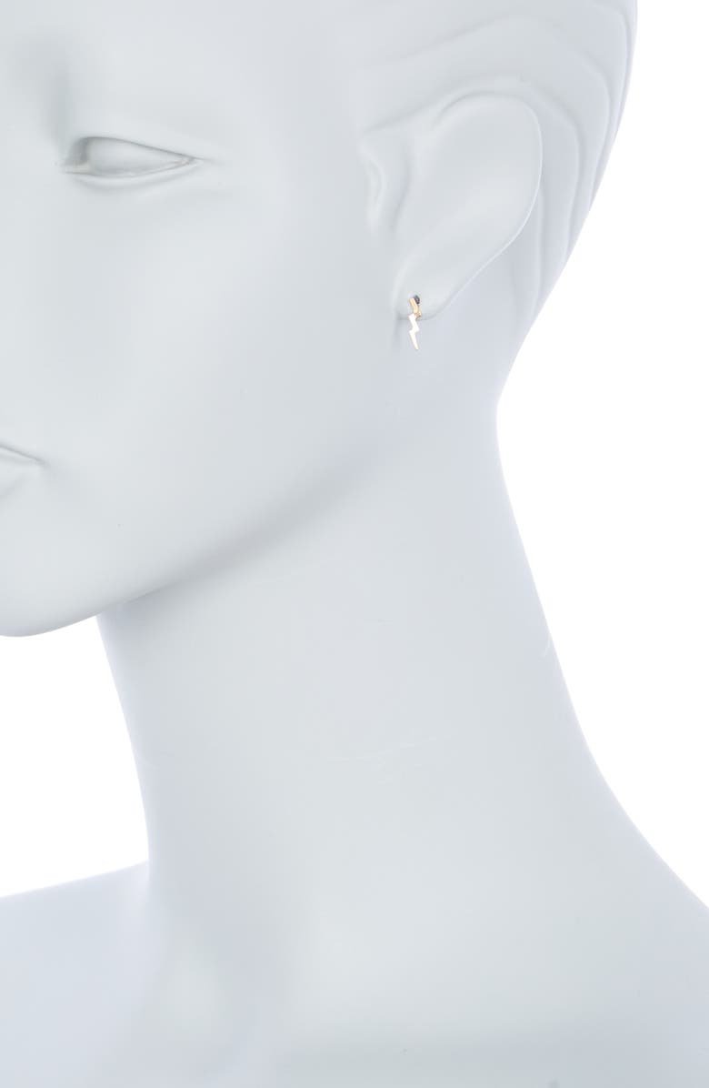 CANDELA JEWELRY 14K Yellow Gold Lightning Bolt Stud Earrings, Alternate, color,