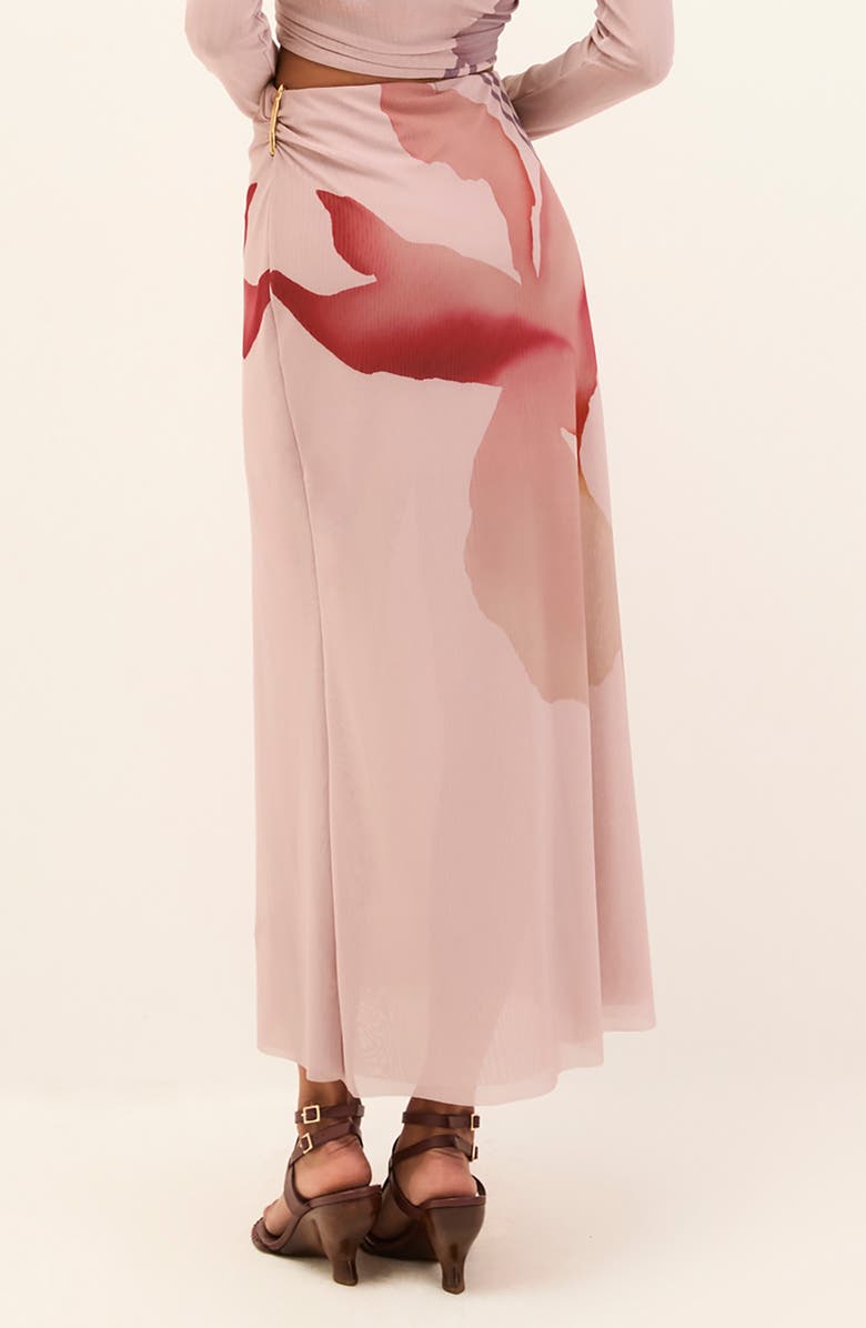 ViX Paula Hermanny Amira Floral Print Mesh Maxi Skirt, Alternate, color, Pink Multi