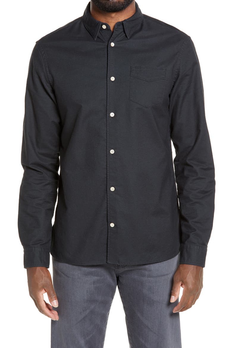 Fairview Slim Fit Button-Up Shirt, Main, color, JET BLACK