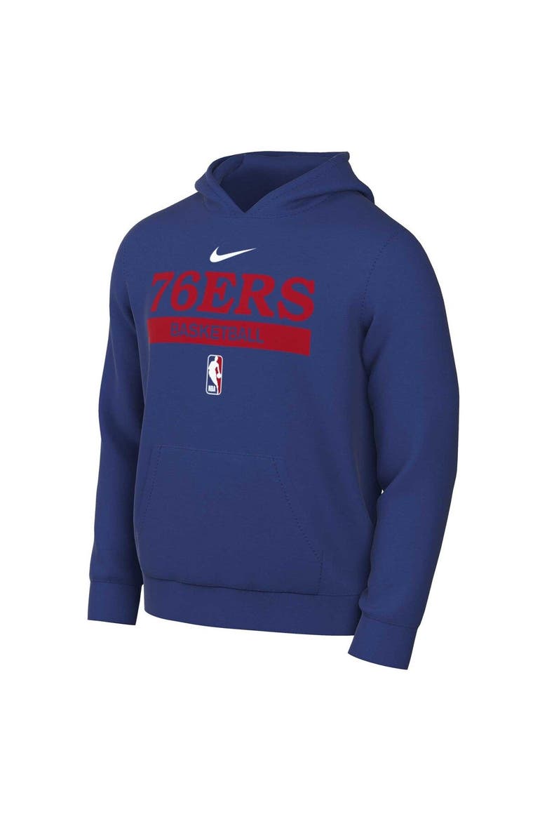 Men's Nike Royal Philadelphia 76ers 2022/23 Spotlight On-Court Practice Performance Pullover Hoodie, Alternate, color, Royal