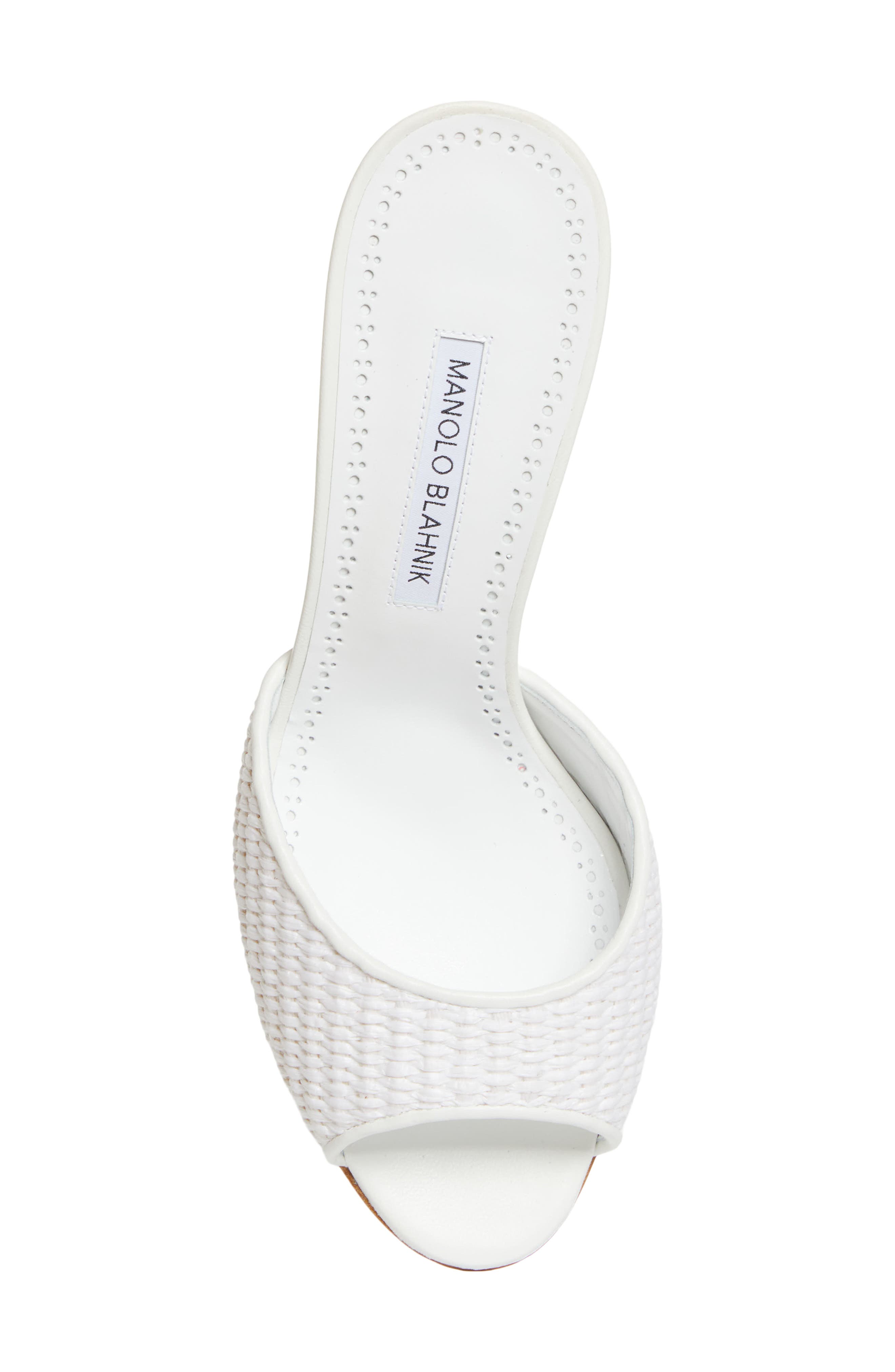 Manolo Blahnik Jadaron Slide Sandal, Alternate, color, White