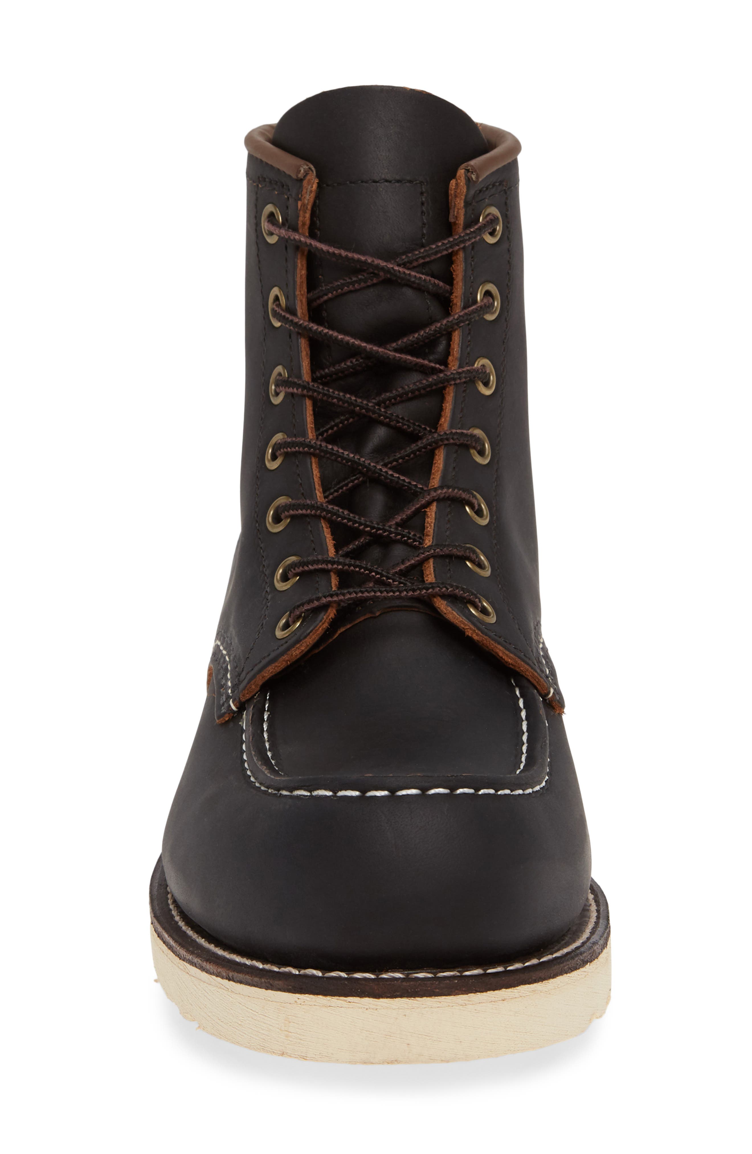 Red Wing 6 Inch Moc Toe Boot, Alternate, color, Black Prairie Leather