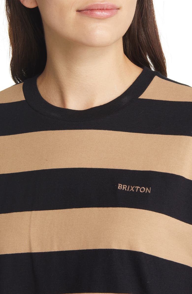 Brixton Hilt Alpha Line Stripe Cotton Crop T-Shirt, Alternate, color, 