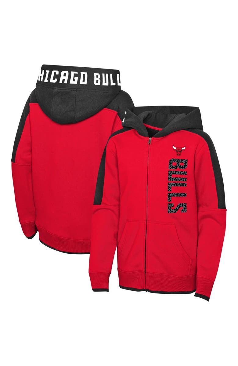 Outerstuff Preschool Red Chicago Bulls Post-Up Full-Zip Hoodie, Alternate, color, Red