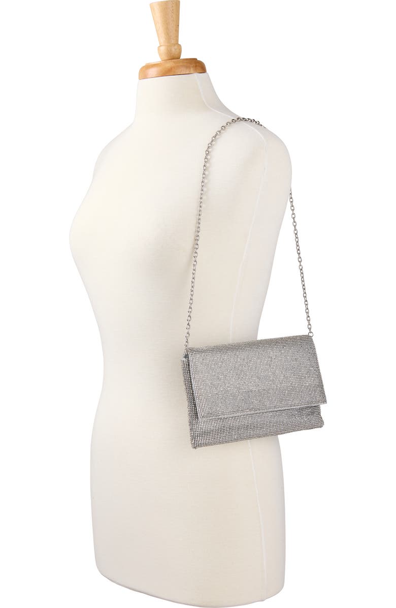 Whiting & Davis Gemma Crystal Clutch, Alternate, color, Pewter