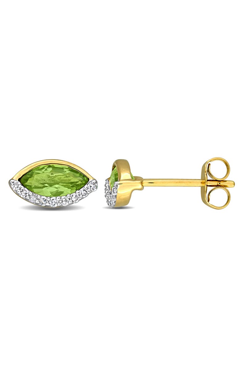 Julianna B. Gemstone & Diamond Stud Earrings 14k, Main, color, Peridot