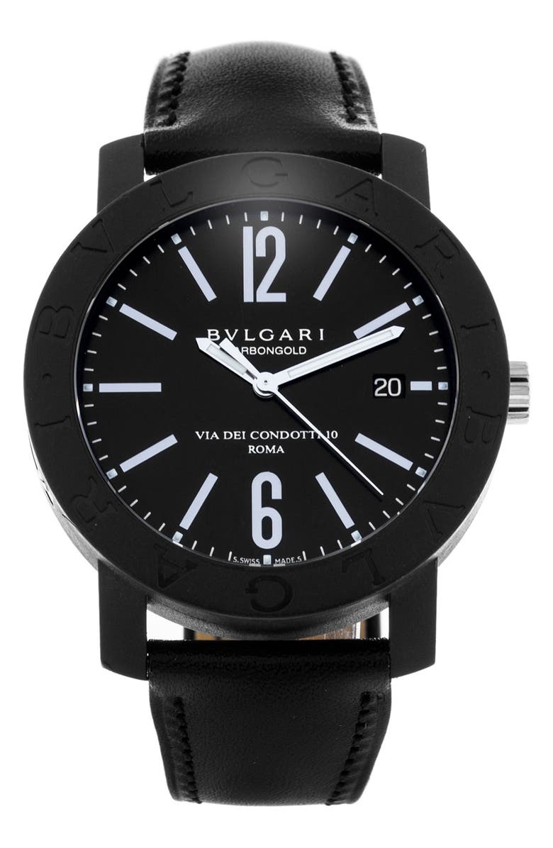 Watchfinder & Co. Bvlgari Preowned 2017 Bvlgari BB40CL Leather Strap Watch, 40mm, Main, color,