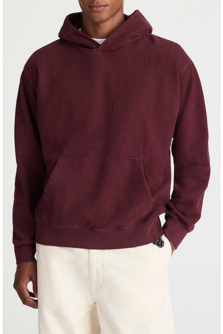 Woodland Brushed Terry Hoodie, Main, color, DARK CRANBERRY