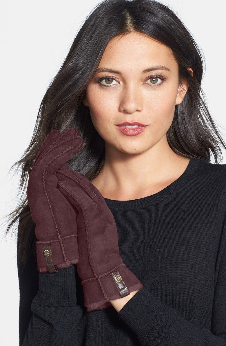 UGG<sup>®</sup> Australia 'Tenney' Genuine Shearling Gloves, Alternate, color, 