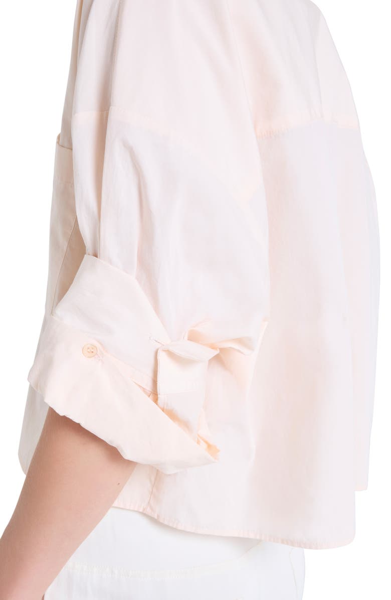 TWP Next Ex Crop Cotton Button-Up Shirt, Alternate, color, Creme De Peche