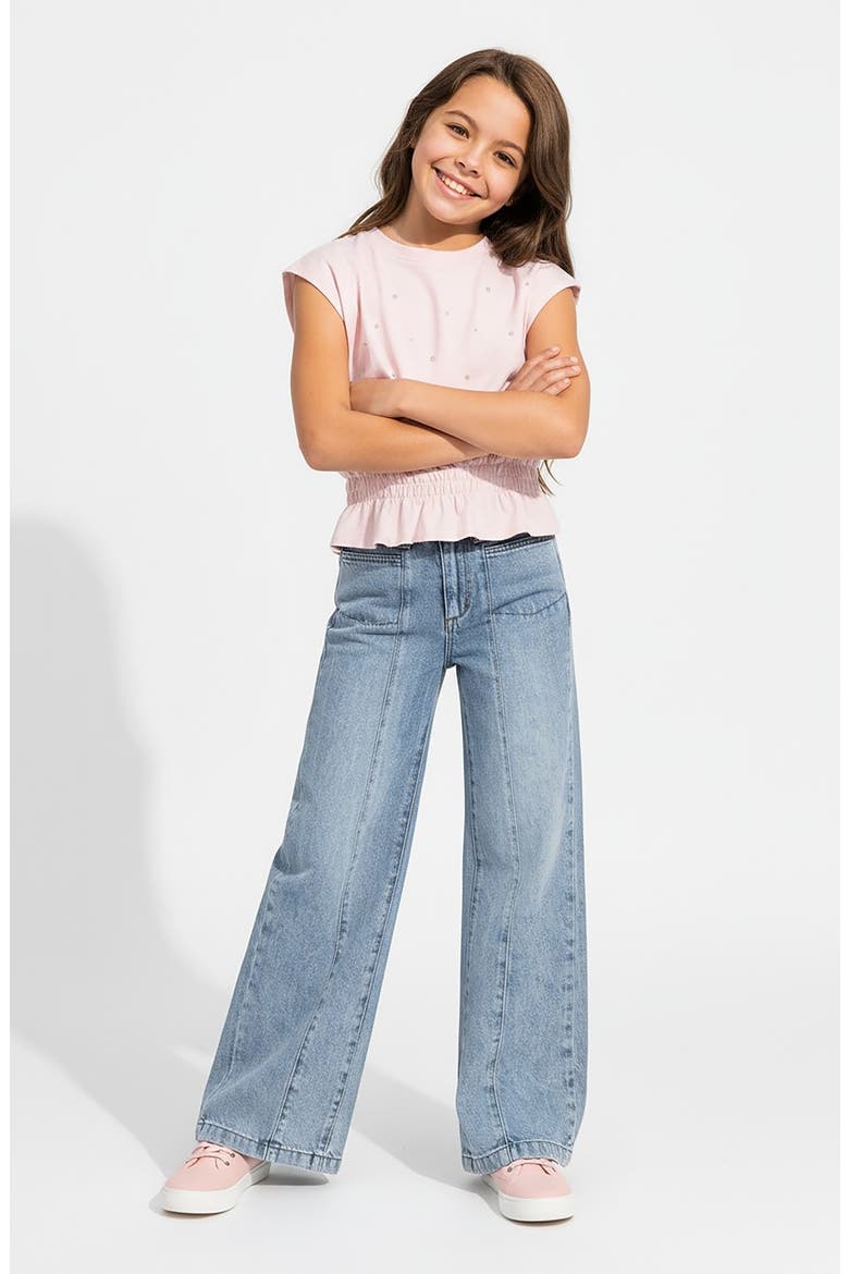 Kids' Bailey Wide Leg Jeans, Alternate, color, MED WASH