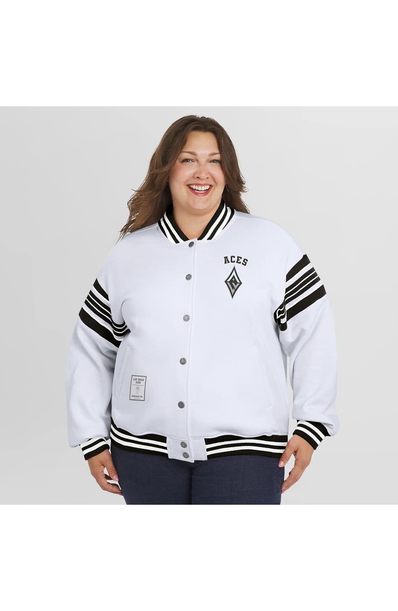 WEAR by Erin Andrews Women's WEAR by Erin Andrews White/Black WNBA Full-Snap Fleece Sweatshirt Jacket, Alternate, color, White