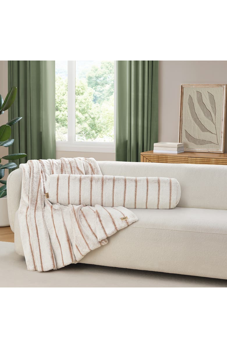 UGG<sup>®</sup> Stasia Faux Fur Throw Blanket, Alternate, color, Sandalwood
