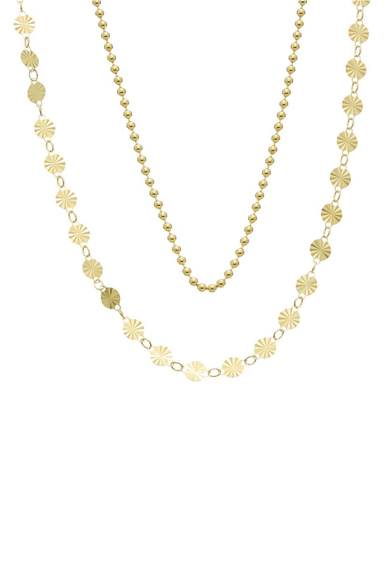 Multi Strand Beaded and Disc Necklace, Alternate, color, YELLOW