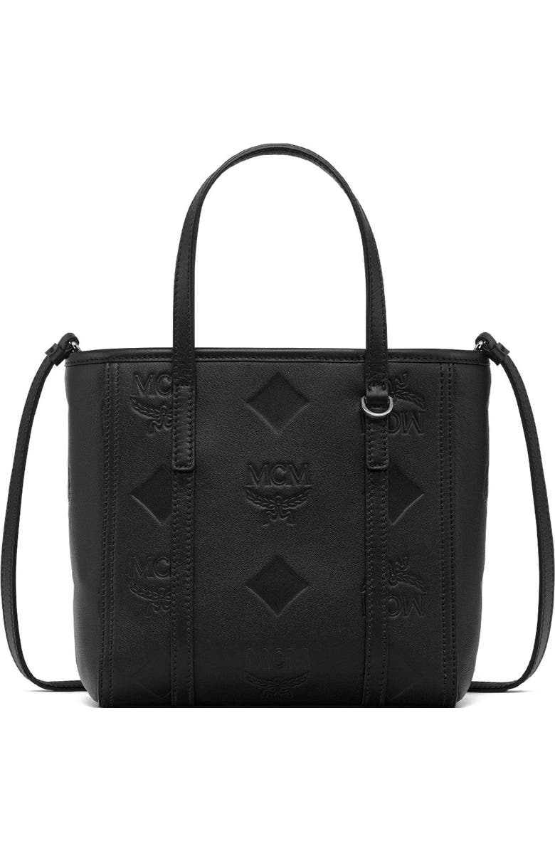 MCM Mini Toni Top-Zip Shopper in Maxi Monogram Leather, Main, color, Black