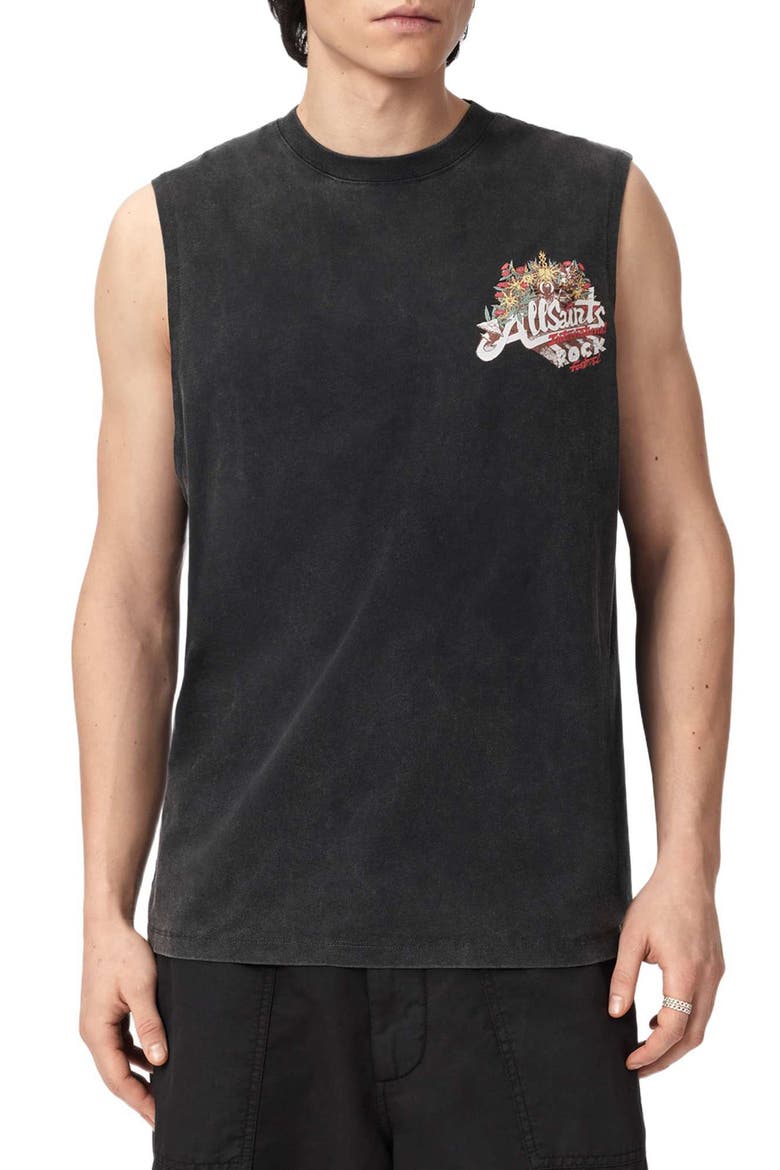 Roque Sleeveless Graphic T-Shirt, Main, color, WASHED BLACK