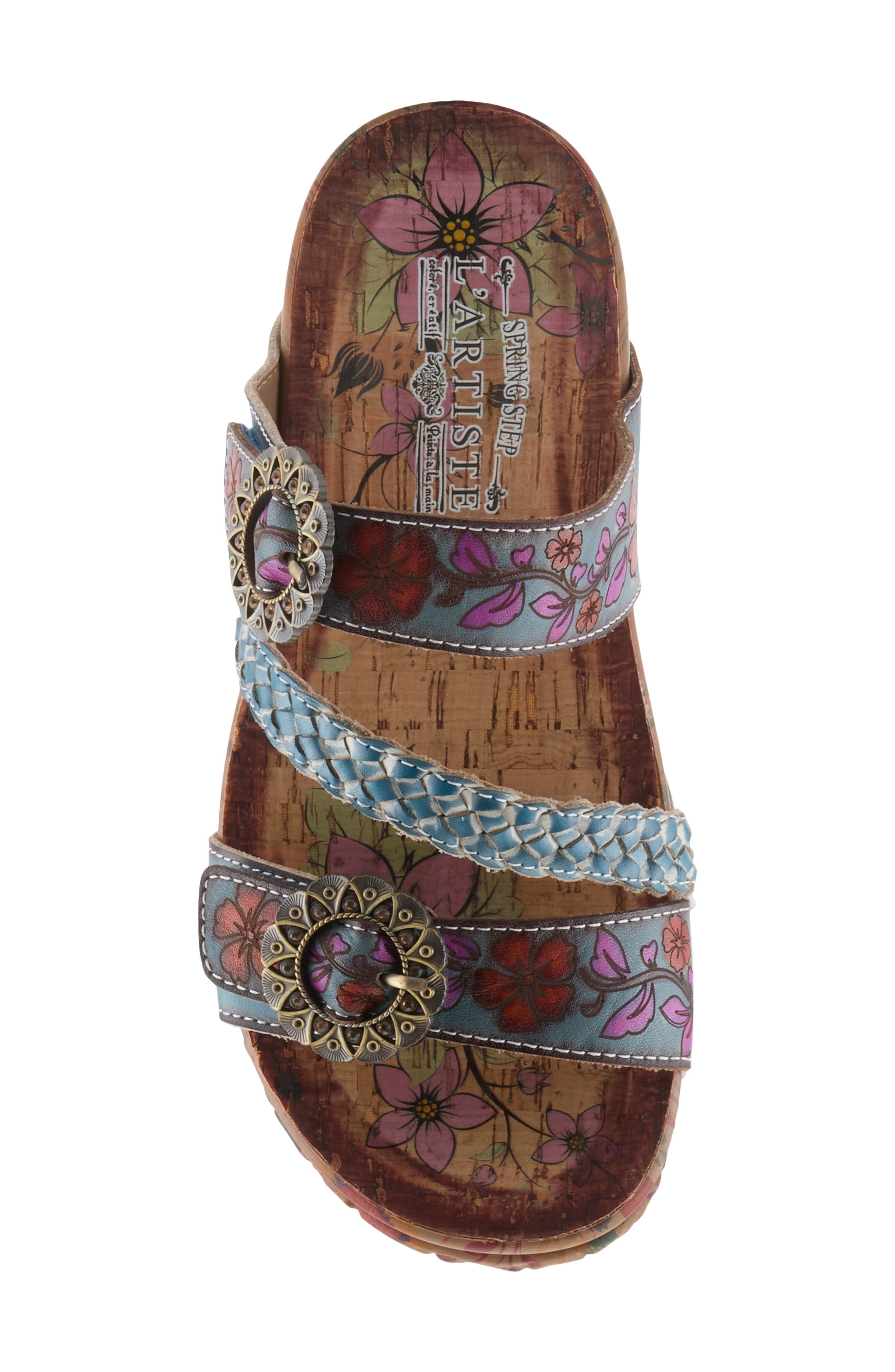 On the Road Slide Sandal, Alternate, color, BLUE MULTI