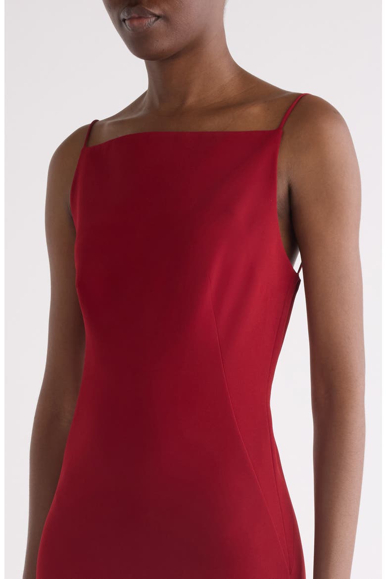 Tailored Cady Sheath Dress, Alternate, color, DARK RED